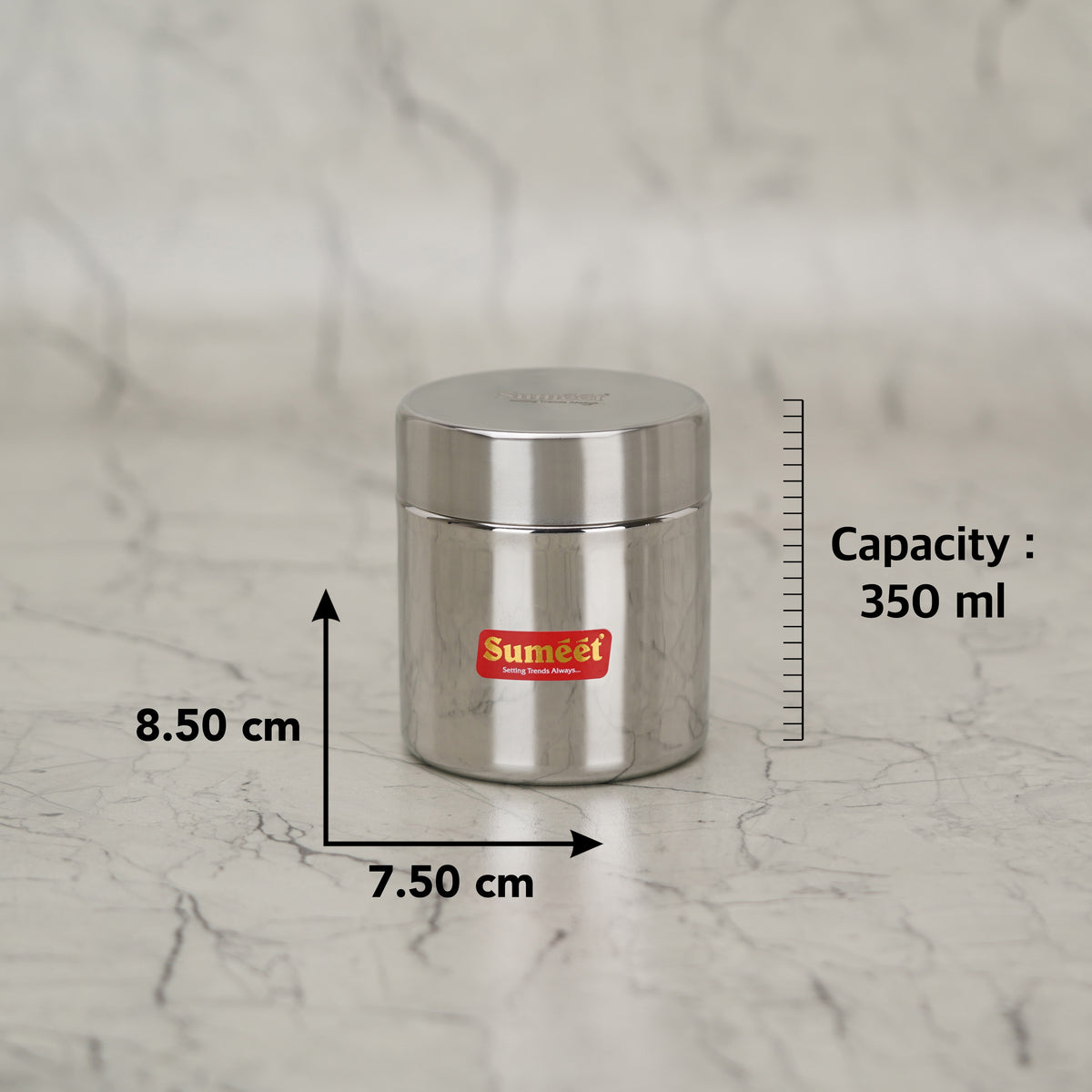 Sumeet Stainless Steel Small Canisters/Jars/Ubha Dabba/Storage Containers Set