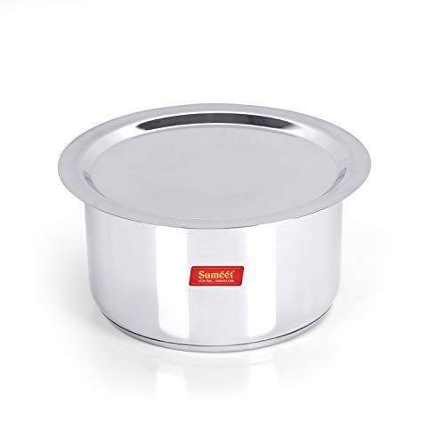 Sumeet Stainless Steel Induction Bottom (Encapsulated Bottom) Tope with Lid, 3.5Ltr, 24.7cm Dia, Silver