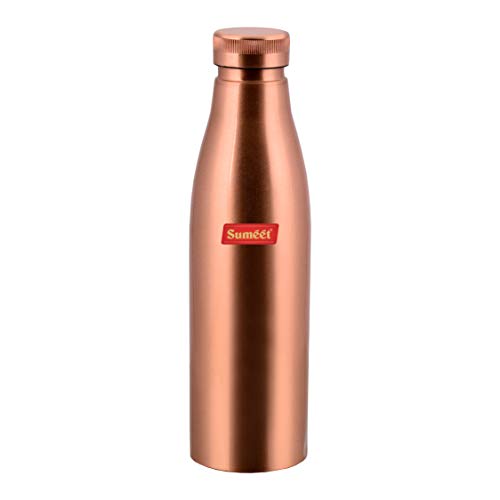 Sumeet Pure Copper, Anti-Microbial, Air Tight, Leak Proof, Joint Free Healthy Delux Water Bottle – 1 Litre
