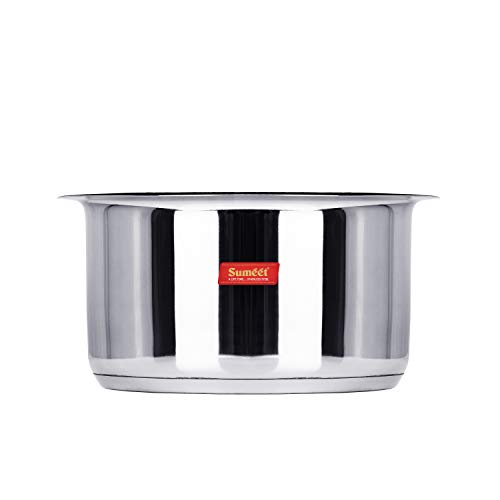 Sumeet Stainless Steel Induction Bottom (Encapsulated Bottom) Tope with Lid, 3.5Ltr, 24.7cm Dia, Silver