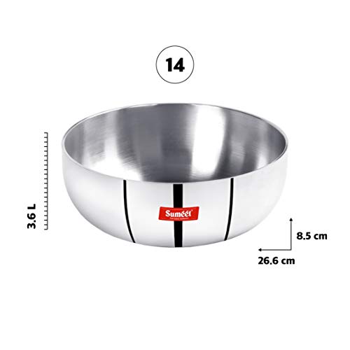 Sumeet 3mm Induction Bottom Aluminium Tasra (3.6Ltr, 26.6cm)