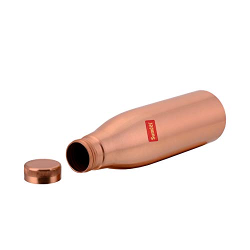 Sumeet Pure Copper, Anti-Microbial, Air Tight, Leak Proof, Joint Free Healthy Delux Water Bottle – 1 Litre