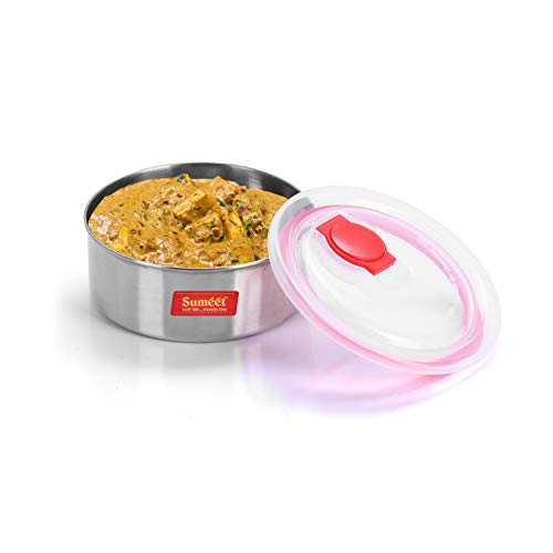 Sumeet Airtight & Leak Proof Stainless Steel Container with Vaccume Vent Lid
