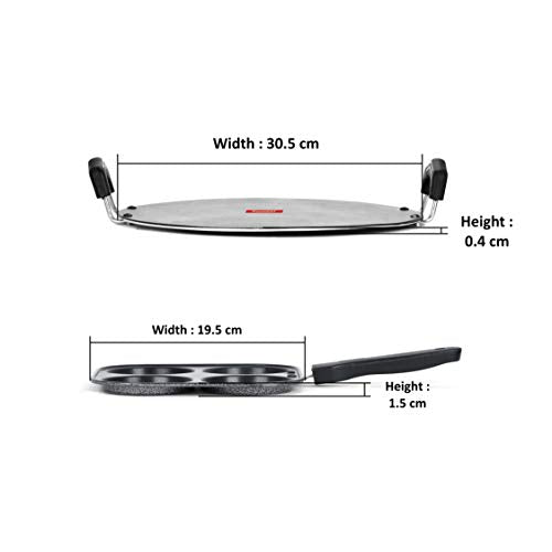 Top Rated NonStick Fedha Cookware Set (Tawa30.5cm Dia + Mini Multi