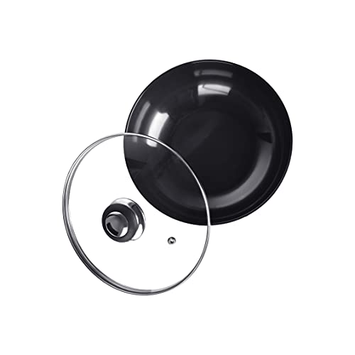 Sumeet 3mm Hard Anodized Deep Tasla with Glass Lid Size No. - 10 (18.5cm Dia. 1.3 LTR Capacity)