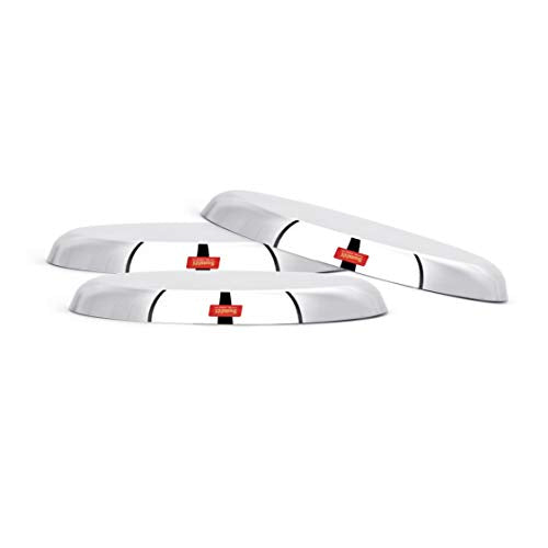 Sumeet Stainless Steel Apple Shape Heavy Gauge Snack Plates with Mirror Finish -22.8Cm Dia - Set of 3 Pcs