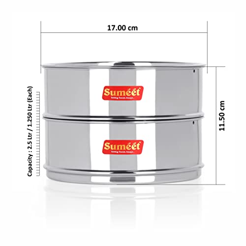Sumeet Stainless Steel Deep Stackable Container/Separator with Lid Suitable for 5 LTR & 5.5 LTR Inner & Outer Lid Cooker