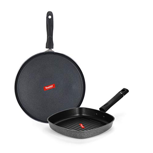 Sumeet NonStick Solv Cookware Set (Dosa Tawa - 26.5Cm Dia + Grill Pan-22cm Dia)