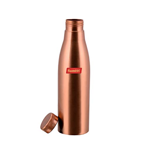 Sumeet Pure Copper, Anti-Microbial, Air Tight, Leak Proof, Joint Free Healthy Delux Water Bottle – 1 Litre