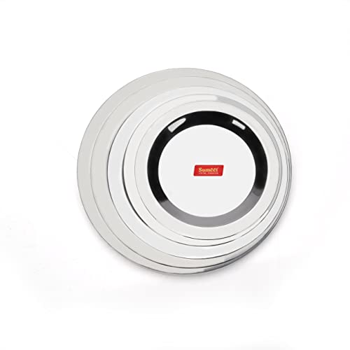 Sumeet Stainless Steel Heavy Gauge Ciba/Lids/Tope/Cheeba Cover Set of 5 Pcs (12.3cm, 13.8cm, 15.5cm, 16.7cm, 18.5cm)