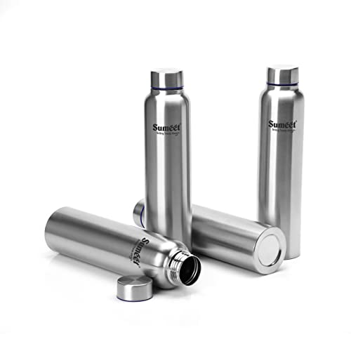 Sumeet Stainless Steel Leak-Proof Water Bottle / Fridge Bottle - 1000ml - Pack of 4