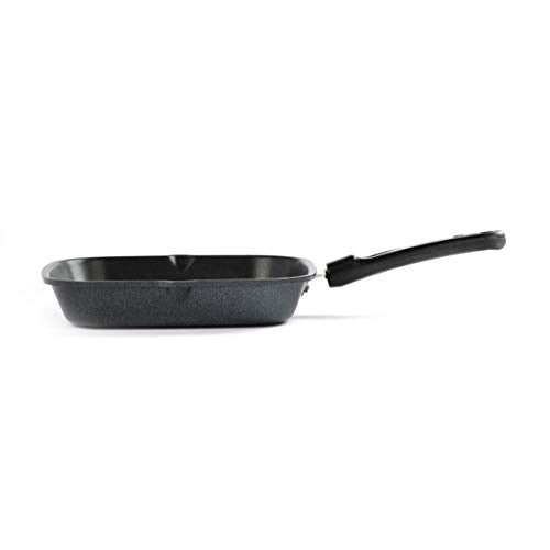 Sumeet Non Induction Base Non Stick Aluminium Grill Pan, 24cm, Black