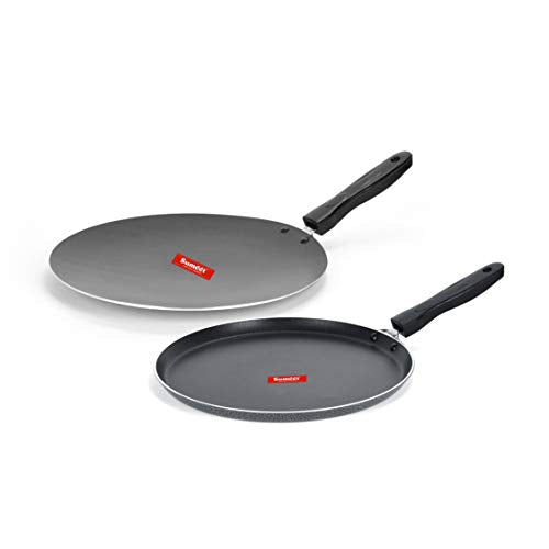 Sumeet NonStick Srebro Cookware Set (Dosa Tawa - 26.5Cm Dia + Conceve/Roti Tawa - 28Cm Dia)