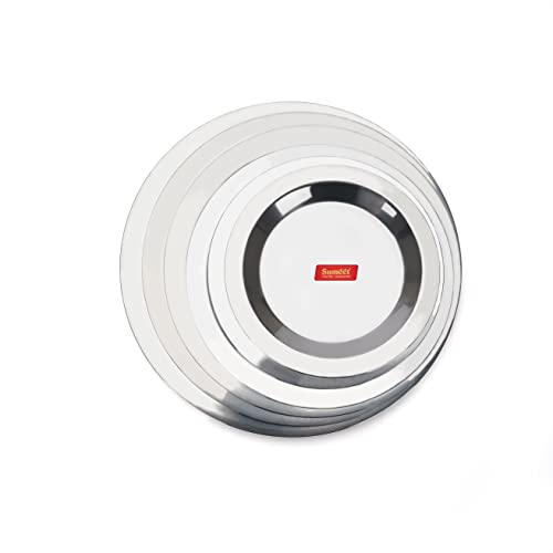 Sumeet Stainless Steel Heavy Gauge Ciba/Lids/Tope/Cheeba Cover Set of 6 Pcs (12.3cm, 13.8cm, 15.5cm, 16.7cm, 18.5cm, 20cm)