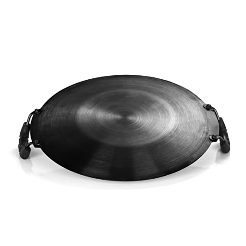 Sumeet Pre Seasoned Iron Concave Roti / Paratha Tawa 2.5mm Thick (Double Side Handle) 27.6cm