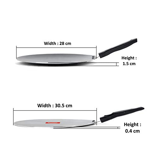 Sumeet NonStick Siliva Cookware Set (Conceve/Roti Tawa - 28Cm Dia + Flat Tawa - 30.5cm Dia)