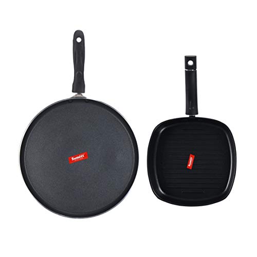Sumeet NonStick Solv Cookware Set (Dosa Tawa - 26.5Cm Dia + Grill Pan-22cm Dia)