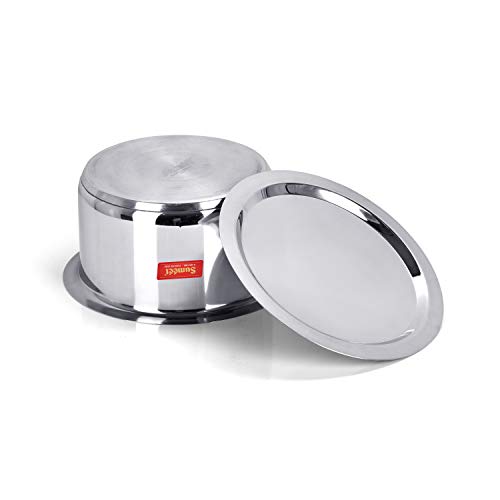 Sumeet Stainless Steel Induction Bottom (Encapsulated Bottom) Tope with Lid, 3.5Ltr, 24.7cm Dia, Silver
