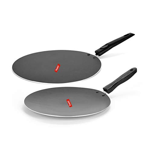 Sumeet NonStick Siliva Cookware Set (Conceve/Roti Tawa - 28Cm Dia + Flat Tawa - 30.5cm Dia)