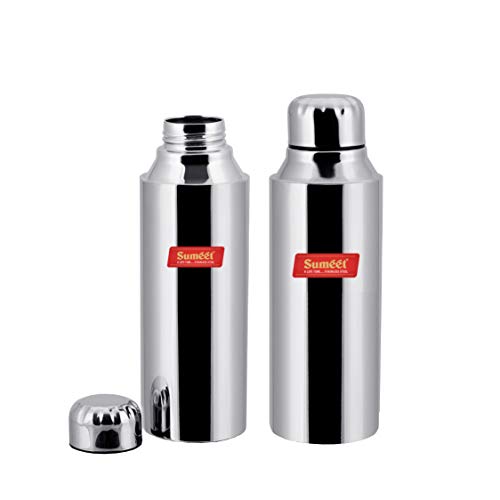 Sumeet Stainless Steel Airtight and Leak Proof Fridge Water Bottle 750Ml, Set of 2pc