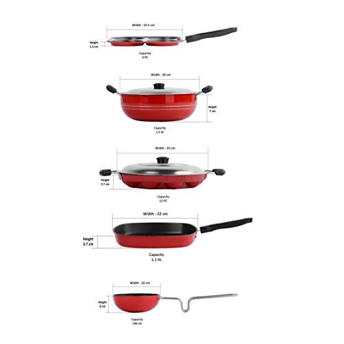 Thick Non-Stick Deco Cookware Set (5 Pcs Set)