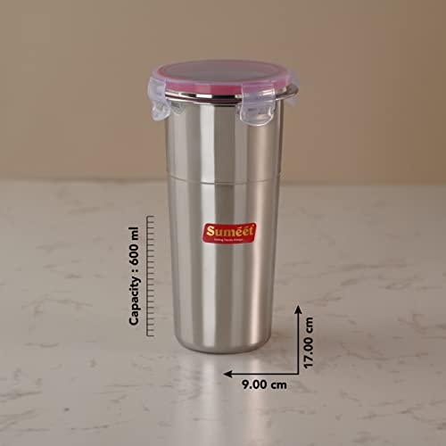 Stainless Steel Airtight Dust Proof Big Glass / Tumbler with Lid