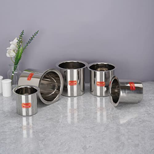 Sumeet Stainless Steel Ganj / Milk Boiler / Milk Pot /Long Tapeli Set of 5 Pieces (1150ml, 1450ml,1800ml, 2250ml, 2700ml), Silver