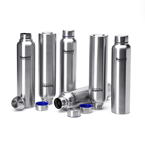 Sumeet Stainless Steel Leak-Proof Water Bottle / Fridge Bottle - 1000ml - Pack of 6