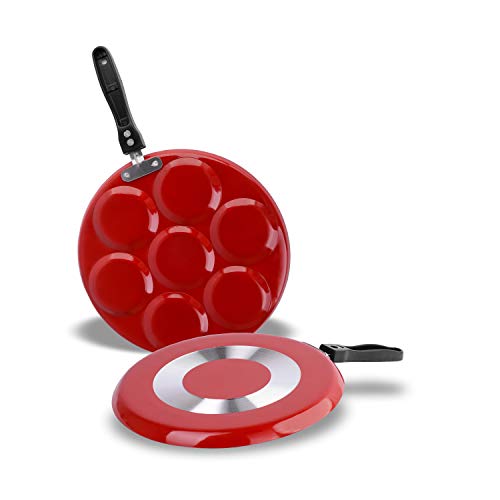 Sumeet 2.6mm Thick Non-Stick Red Set Go Cookware Set (Dosa Tawa – 26.5cm Dia + Multi Snack Maker – 26.5cm Dia)