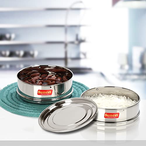 Sumeet Stainless Steel Deep Stackable Container/Separator with Lid Suitable for 5 LTR & 5.5 LTR Inner & Outer Lid Cooker