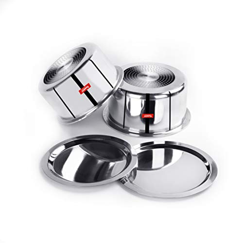 Sumeet 3mm Induction Bottom Aluminium Tope with Stainless Steel Lid - Set of 2 Pcs, (2Ltr, 2.5Ltr)