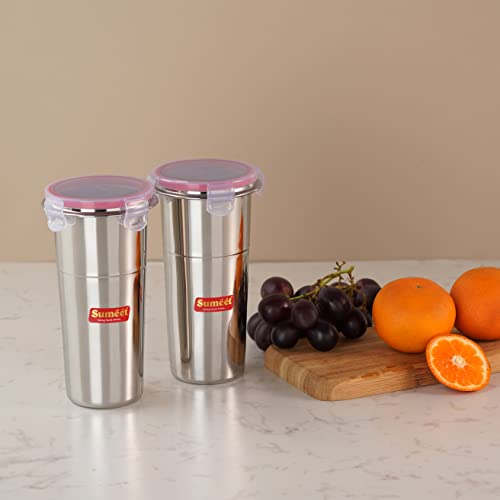 Stainless Steel Airtight Dust Proof Big Glass / Tumbler with Lid