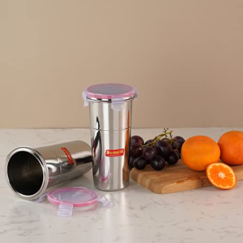 Stainless Steel Airtight Dust Proof Big Glass / Tumbler with Lid