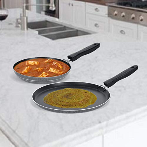 Sumeet NonStick Plata Cookware Set (Dosa Tawa - 26.5Cm Dia + Tapper pan - 0.6Ltr - 20Cm Dia)