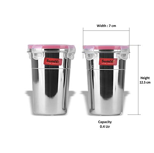 Stainless Steel Airtight Dust Proof Big Glass / Tumbler with Lid