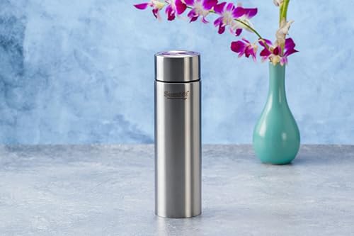 Sumeet H2O-Aqua Stainless Steel Leak Proof Water Bottle Office/School/College/Gym/Picnic/Home/Fridge Litre |Pack of 1| Silver