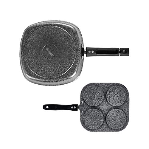 Sumeet NonStick Lacag Cookware Set (Grill Pan-22cm Dia + Mini Multi Snack Maker - 4 Cavity -19.5cm)
