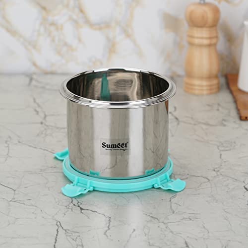 Sumeet Airtight & Leak Proof Steelexo Stainless Steel Storage Container with Lid Pack of 1Pc (1100ML) - Silver