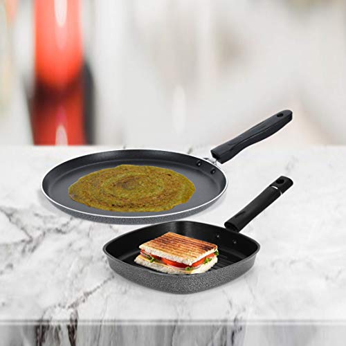 Sumeet NonStick Solv Cookware Set (Dosa Tawa - 26.5Cm Dia + Grill Pan-22cm Dia)