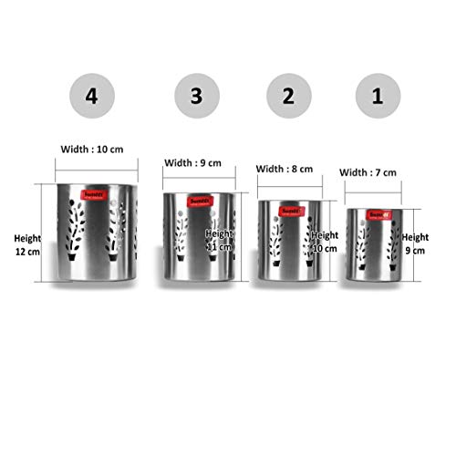 Sumeet Stainless Steel Multi Purpose Spoon Holder, Cutlery Holder Stand Set of 4 Pc