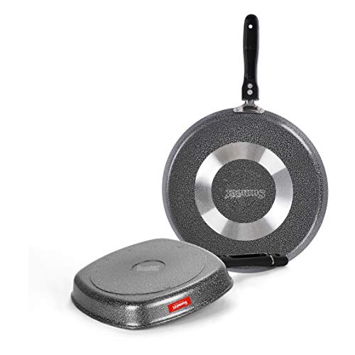 Sumeet NonStick Solv Cookware Set (Dosa Tawa - 26.5Cm Dia + Grill Pan-22cm Dia)