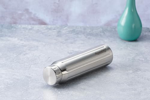 Sumeet Spark-Aqua Stainless Steel Leak Proof Water Bottle Office/School/College/Gym/Picnic/Home/Fridge - 900ml |Pack of 1| Silver