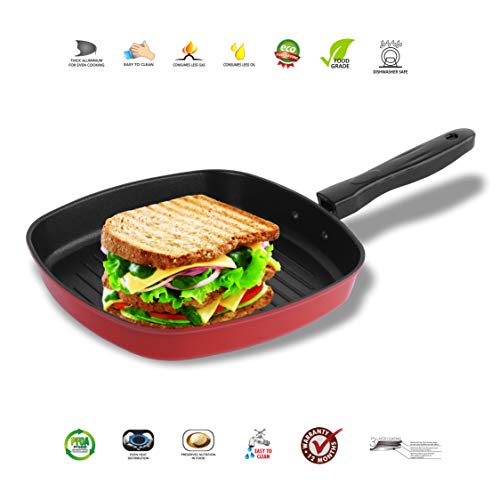 Red Non Stick Grill Pan