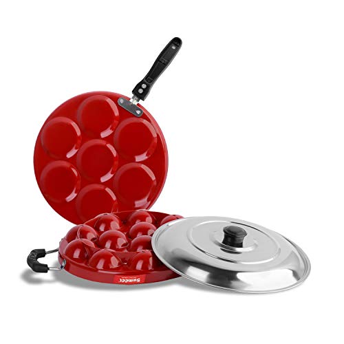 Sumeet 2.6mm Thick Non-Stick Currant Cookware Set (Multi Snack Maker – 26.5cm Dia + Grill Appam Patra with Lid – 23cm Dia)