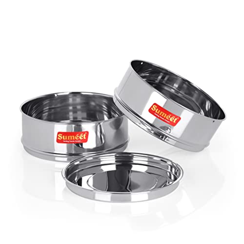 Sumeet Stainless Steel Deep Stackable Container/Separator with Lid Suitable for 5 LTR & 5.5 LTR Inner & Outer Lid Cooker