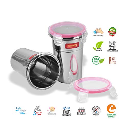 Stainless Steel Airtight Dust Proof Big Glass / Tumbler with Lid