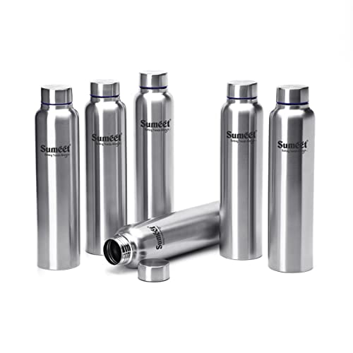 Sumeet Stainless Steel Leak-Proof Water Bottle / Fridge Bottle - 1000ml - Pack of 6