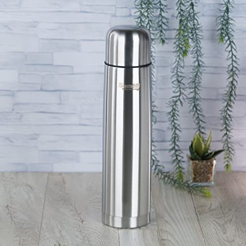 Sumeet Double Walled Flask / Water Bottle with Flip Lid 24 Hours Hot and Cold - 1000ml - 1Pc