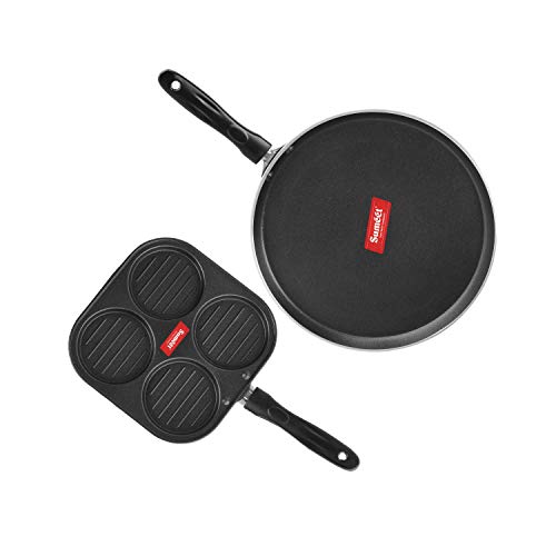 Sumeet 2.6mm Thick Non-Stick Cherry Cookware Set (Dosa Tawa – 26.5cm Dia + Mini Multi Snack Maker – 19.5cm Dia)