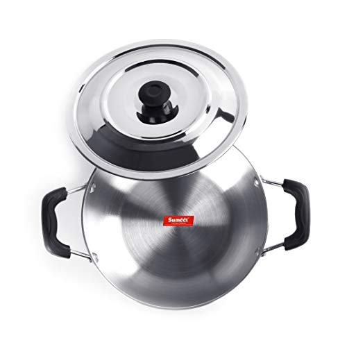 Sumeet 3mm Induction Bottom Aluminium Kadai with S.S. Lid (2.8Ltr, 24.5cm)